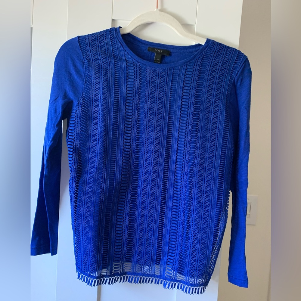 NOT FOR SALE J. Crew Crochet front shirt XS blue